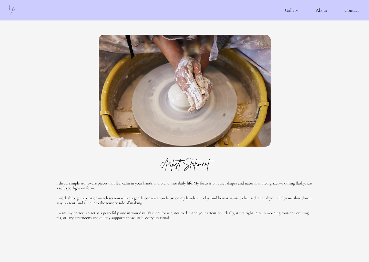 image of pottery site home page