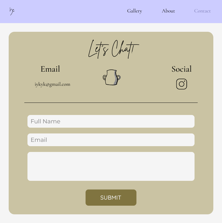 image of responsive pottery contact page