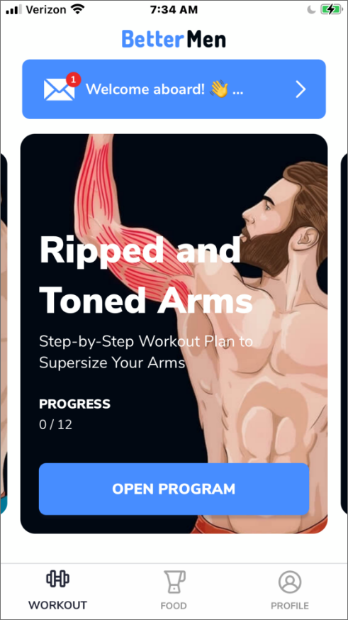 image of BetterMen exercise screen
