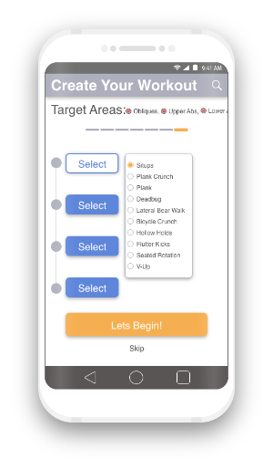 image of workout screen on iphone
