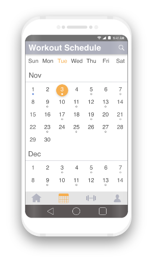 image of workout screen on iphone