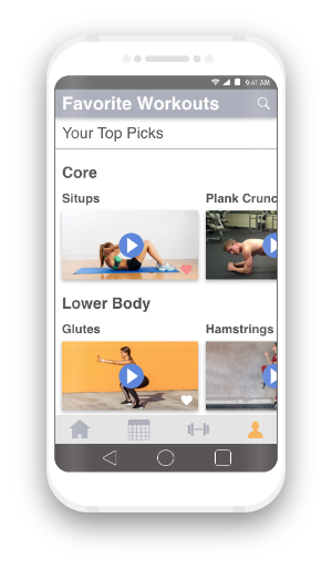 image of workout screen on iphone