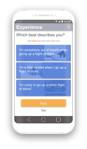 image of workout screen on iphone