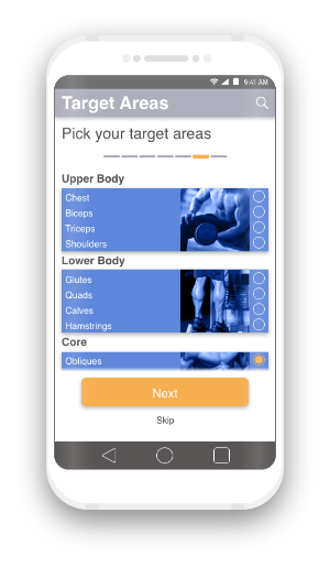 image of workout screen on iphone