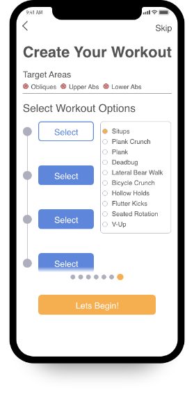 image of workout screen on iphone
