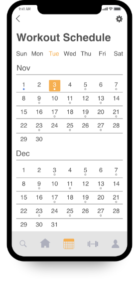 image of workout screen on iphone