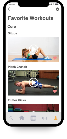 image of workout screen on iphone
