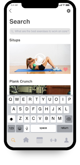 image of workout screen on iphone