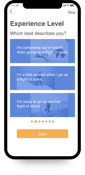 image of workout screen on iphone