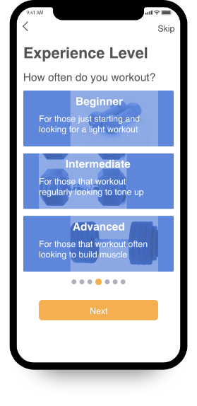 image of workout screen on iphone