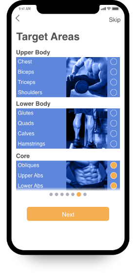 image of workout screen on iphone