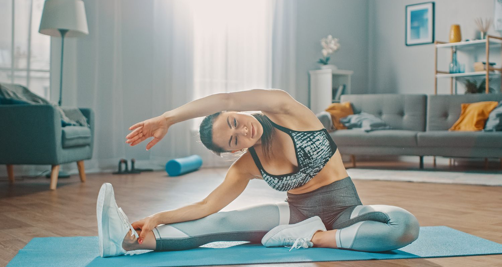 image of woman stretching