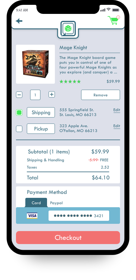 image of Games N Things screen that has correction