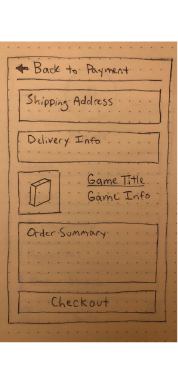 concept drawing of Games N Things screen