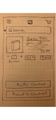 concept drawing of Games N Things screen