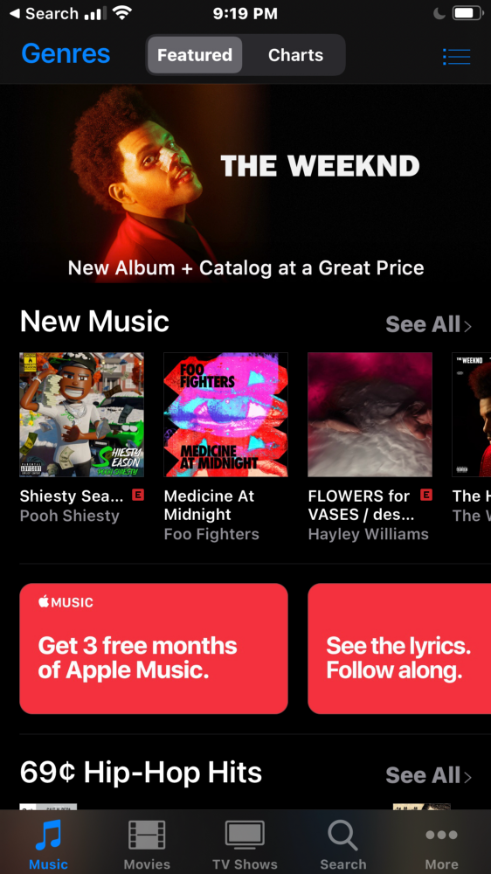 image of apple music screen