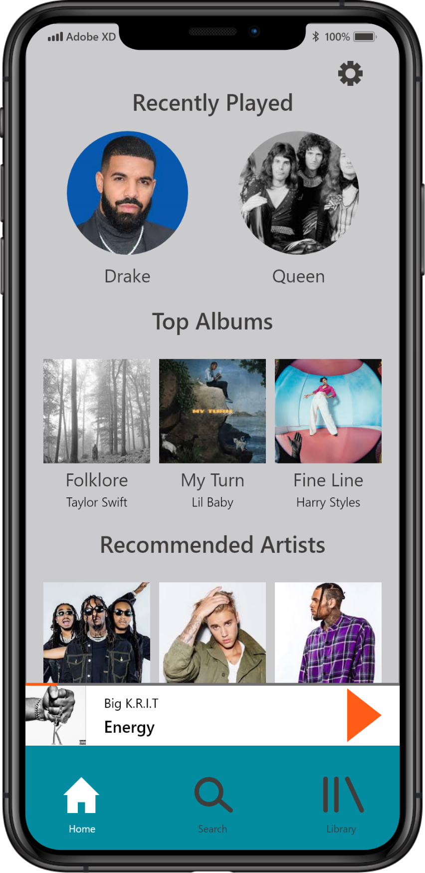 image of Your Tune music screen on iphone
