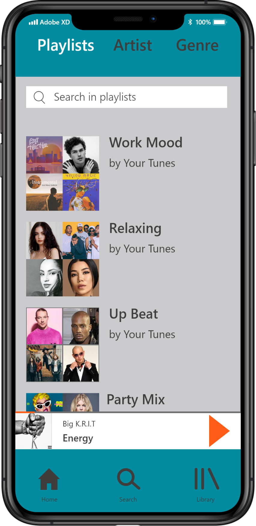 image of Your Tune music screen on iphone